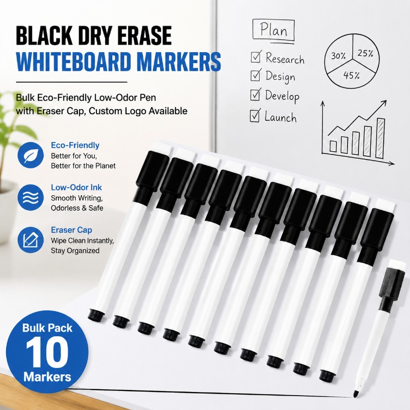 Schwarzer, radierbarer Whitebo – Whiteboard Marker Set Bewertung und Preis